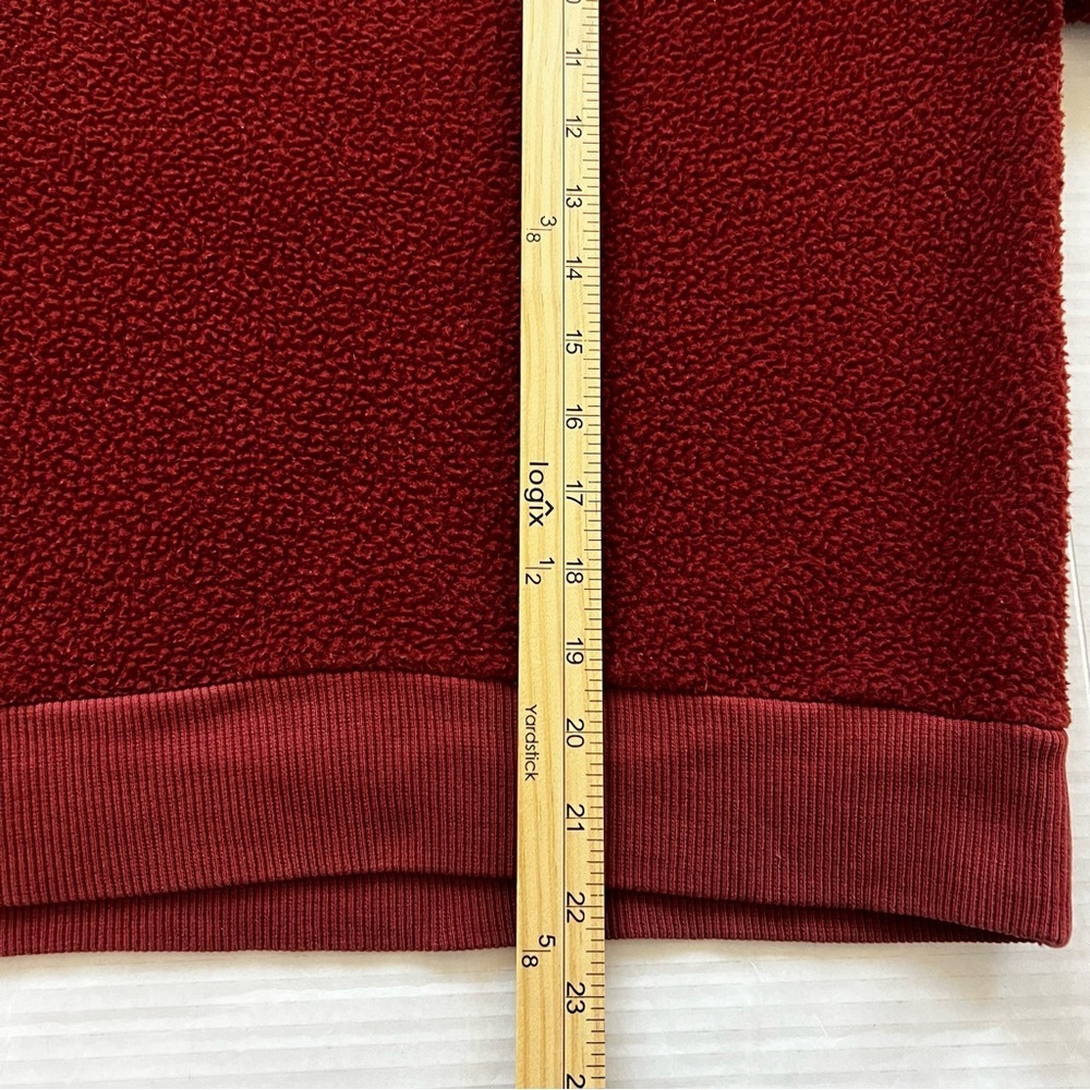 Everlane ReNew Sherpa Teddy Fleece Crewneck Pullover Rust Red Size Medium - Picture 16 of 16